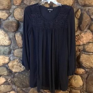 Long sleeve navy dress